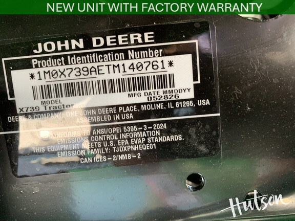 Photo of 2026 John Deere X739