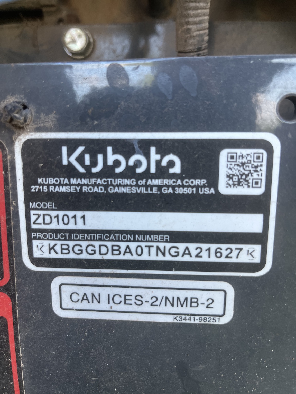 Kubota ZD1011 Image 8