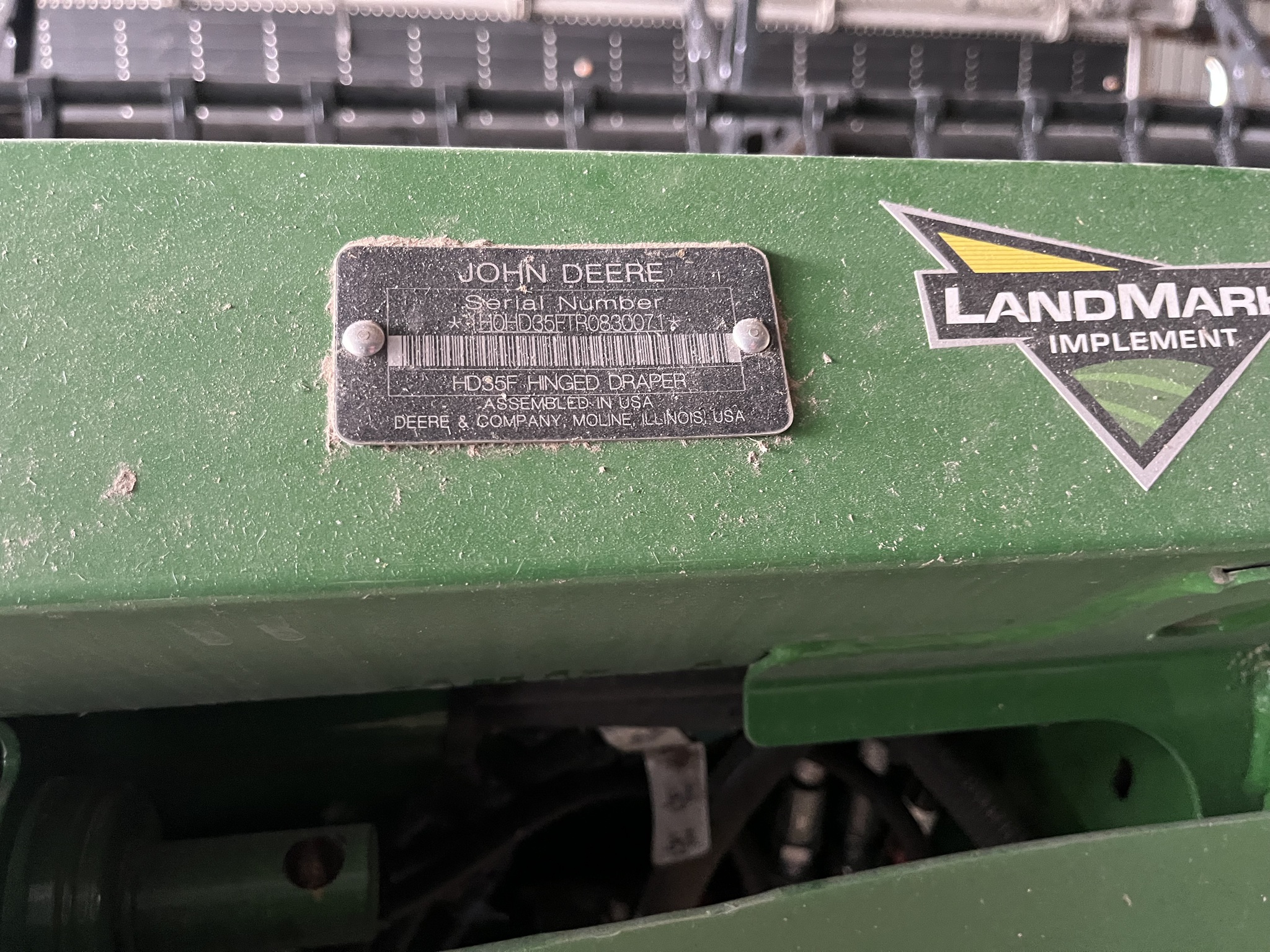  2024 John Deere HD35F at Heritage Tractor in Seneca, KS