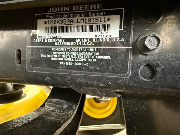 Photo of 2020 John Deere X350