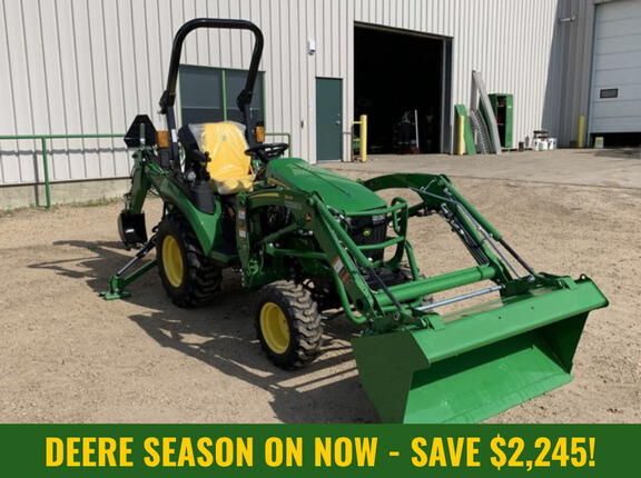  John Deere 2025R Tractor + Loader + Backhoe