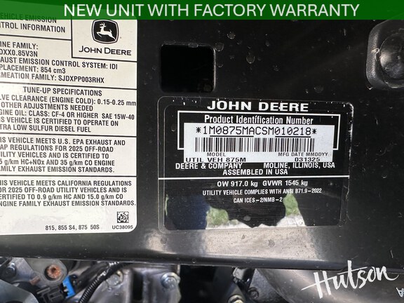 Photo of 2025 John Deere XUV 875M