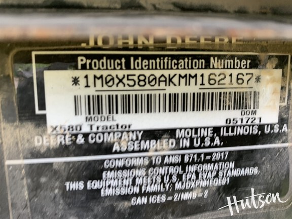 Photo of 2021 John Deere X580