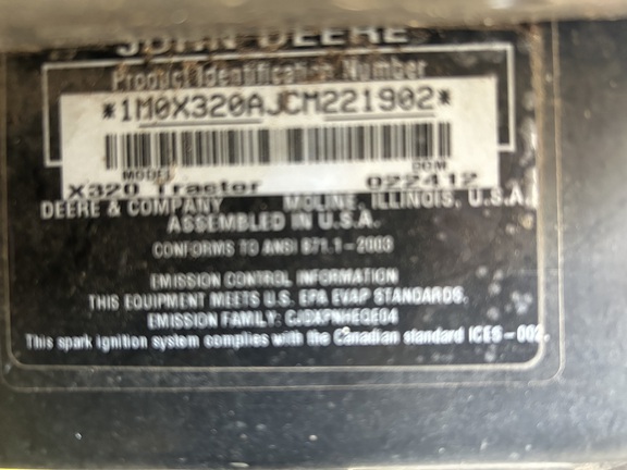 2012 John Deere X320