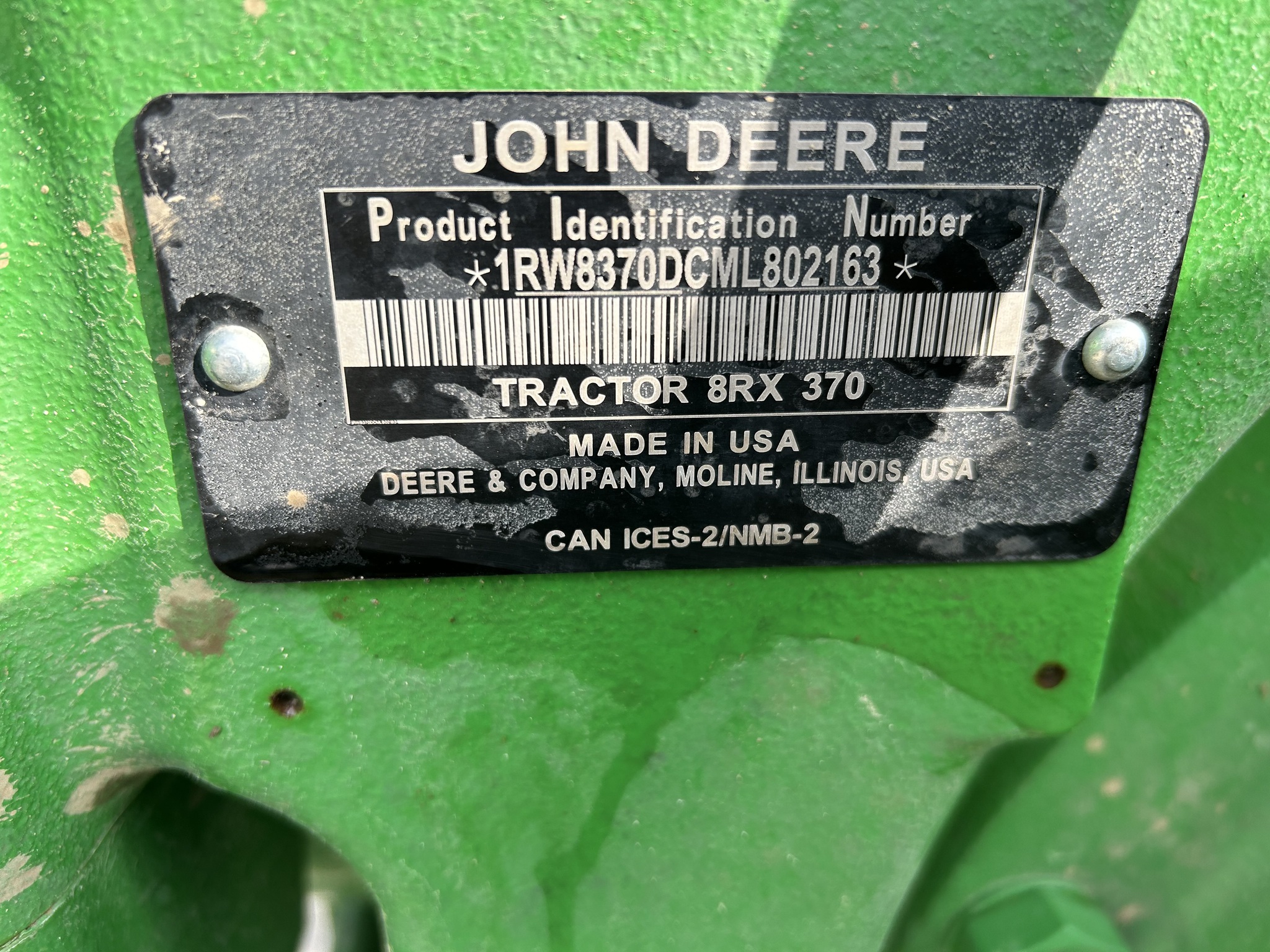  2021 John Deere 8RX 370 at Heritage Tractor in Adrian, MO