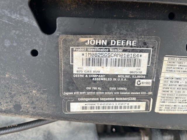  2010 John Deere XUV 825I GREEN at Heritage Tractor in West Plains, MO