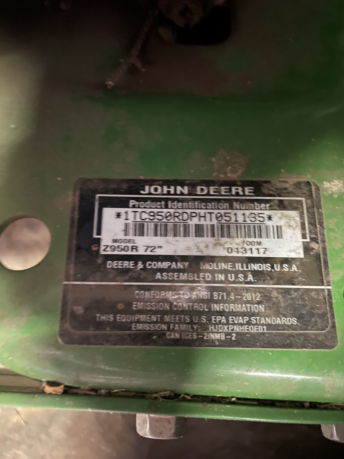 2017 John Deere Z950R Image 4
