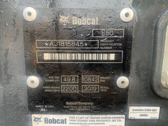 2019 Bobcat E50