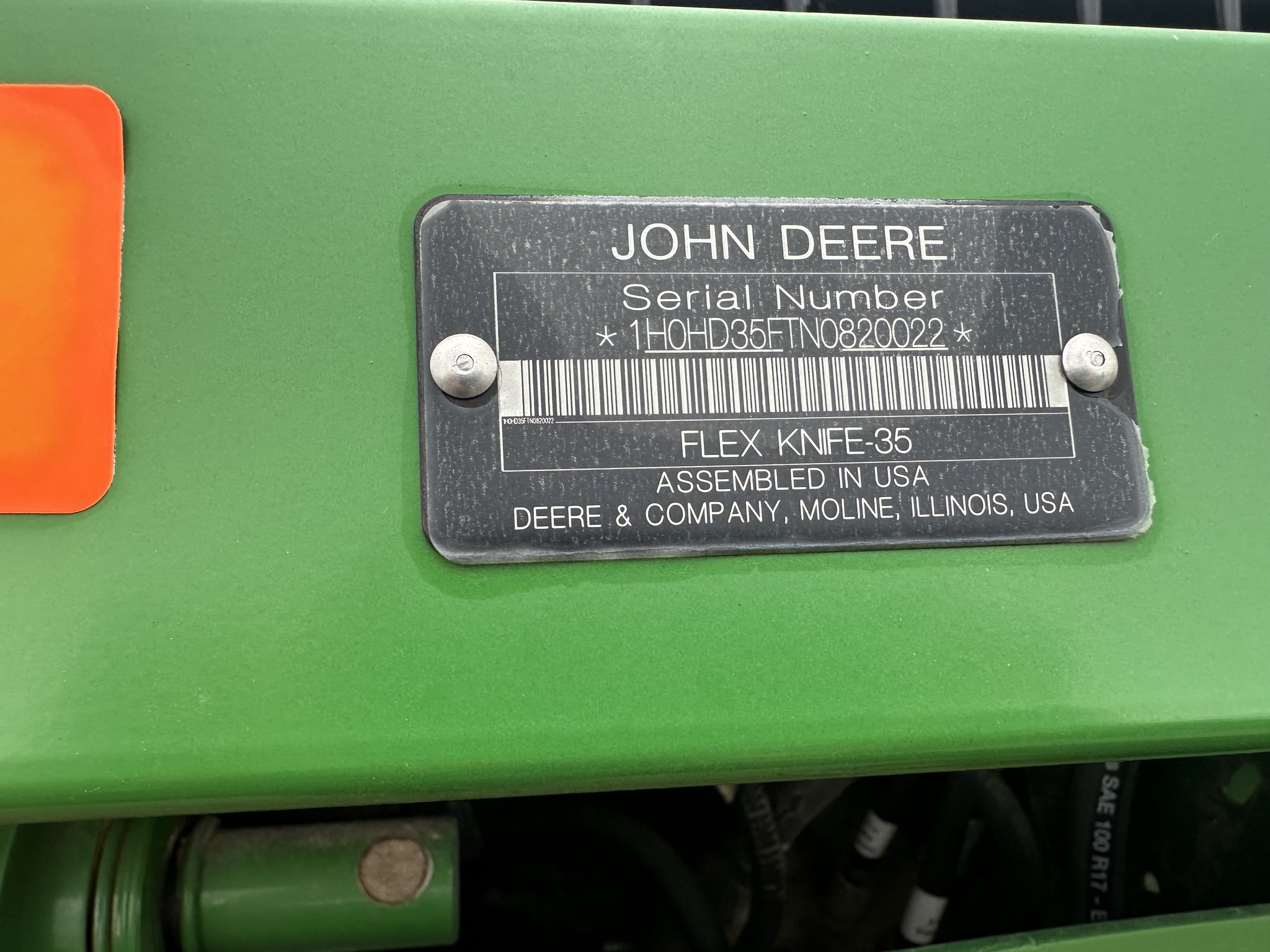 2022 John Deere HD35F Image 2