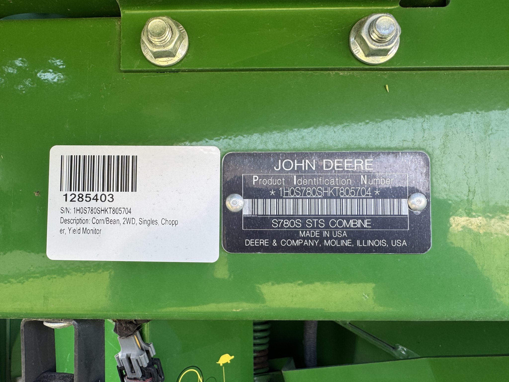 2019 John Deere S780 Image 2