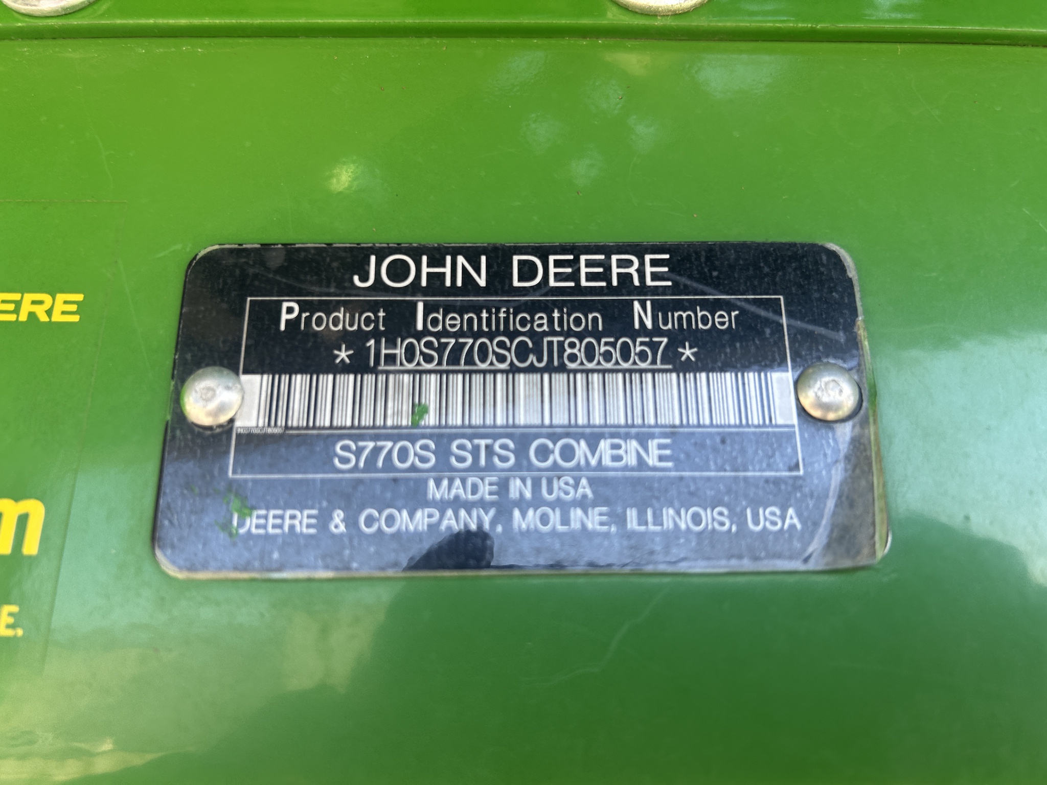  2019 John Deere S770 at Heritage Tractor in Baldwin City, KS