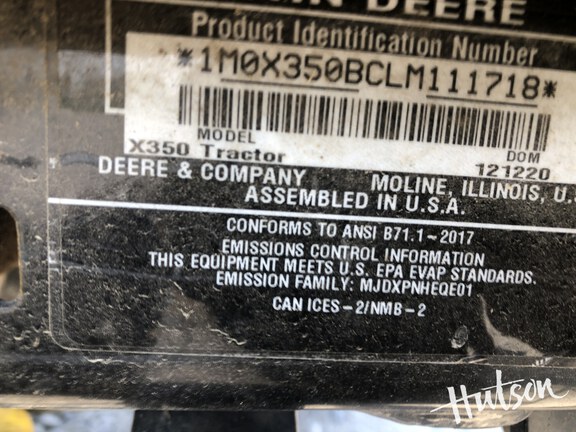 Photo of 2020 John Deere X350