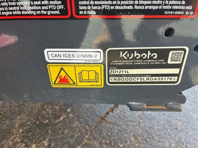 Used 2024 Kubota ZD1211 Zero Turn Mowers at Koenig Equipment in Greensburg, IN - PhotoXL8