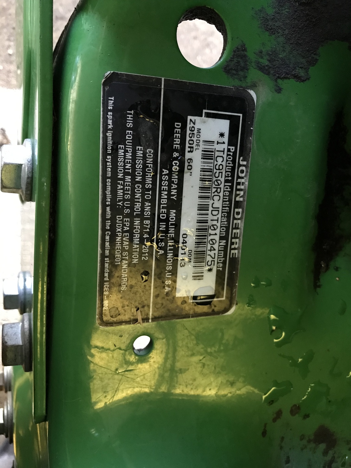 2013 John Deere Z950R Image 11