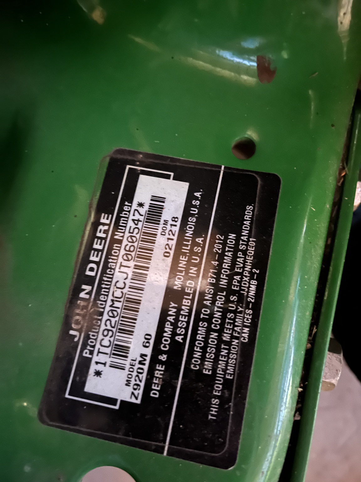 2018 John Deere Z920M Image 2