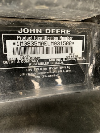 Photo of 2020 John Deere XUV 835M