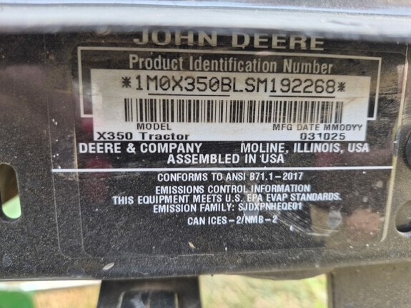 Photo of 2025 John Deere X350