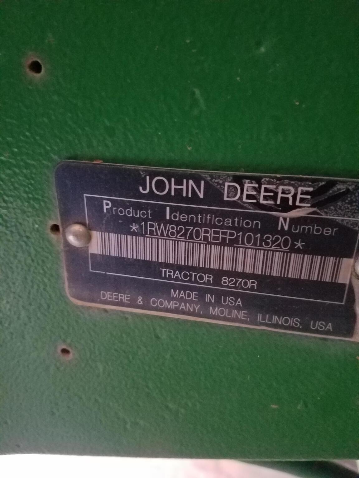 2015 John Deere 8270R Image 7