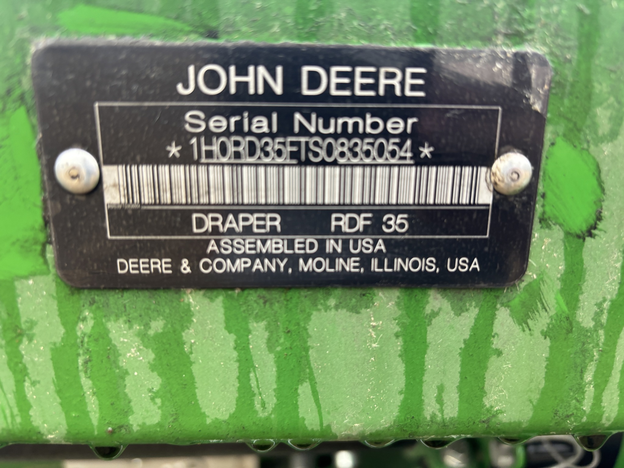  2025 John Deere RDF 35 at Heritage Tractor in Rockport, IL