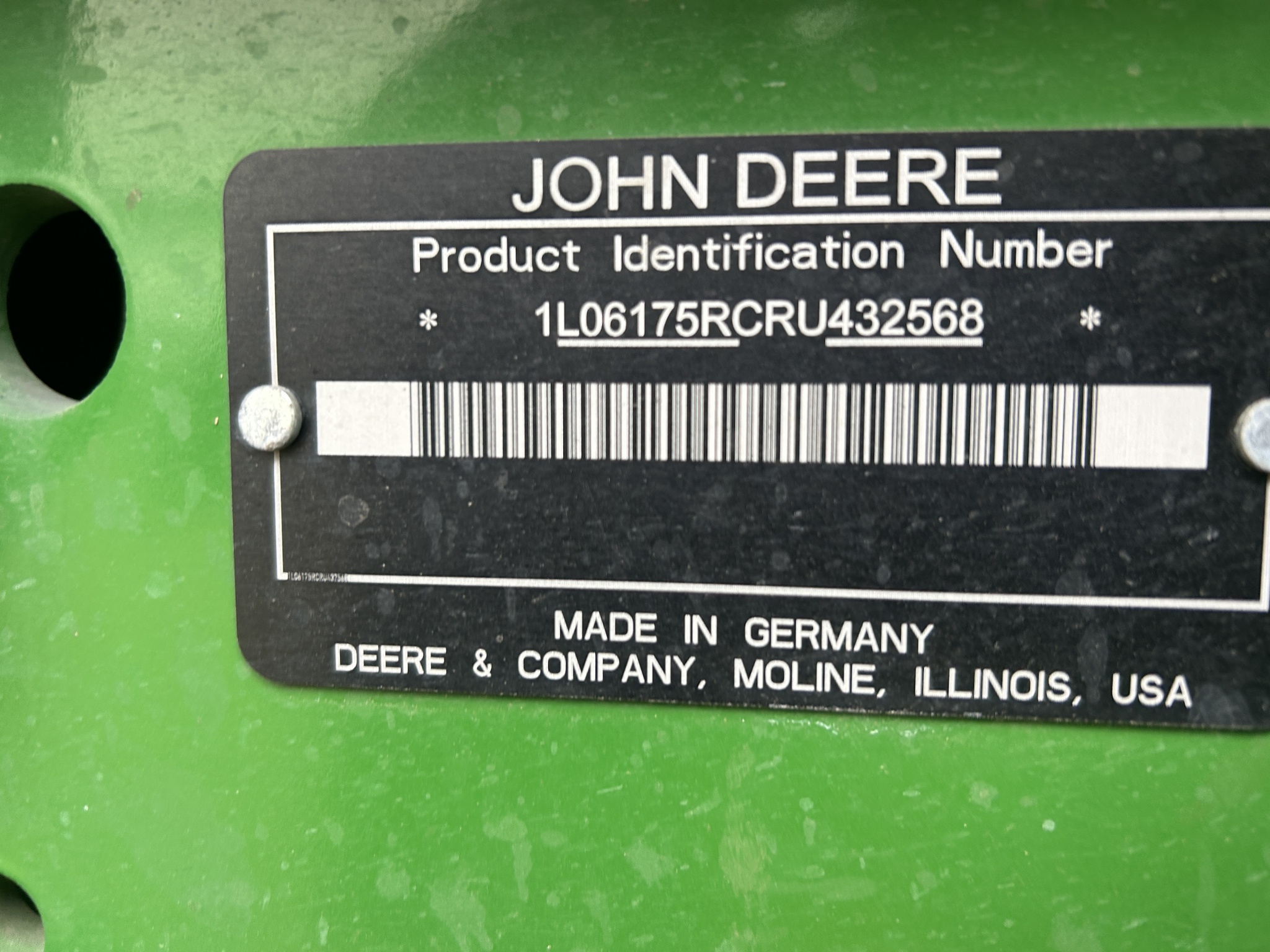  2024 John Deere 6R 175 at Heritage Tractor in Adrian, MO