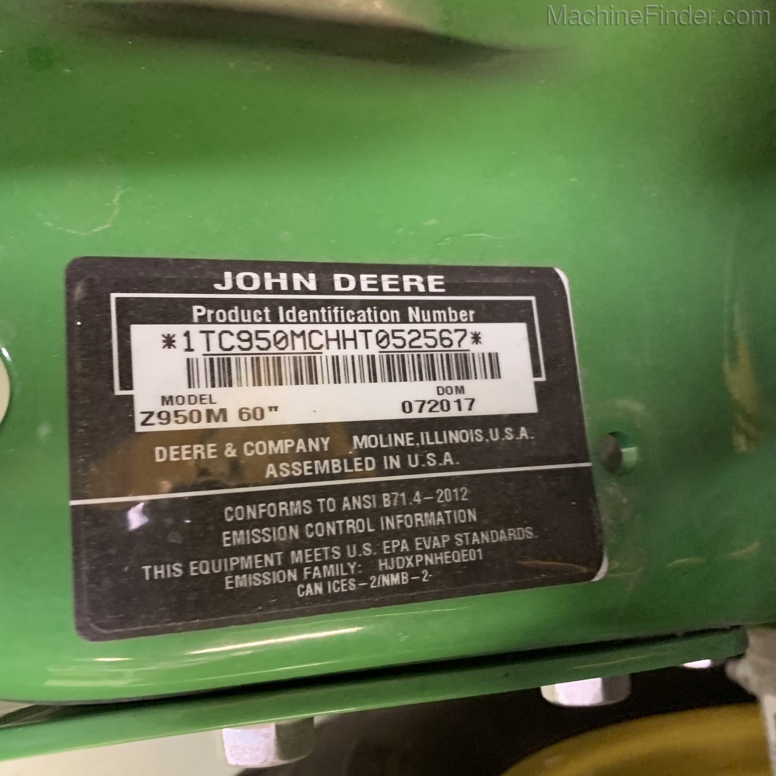 2017 John Deere Z950M Image 6