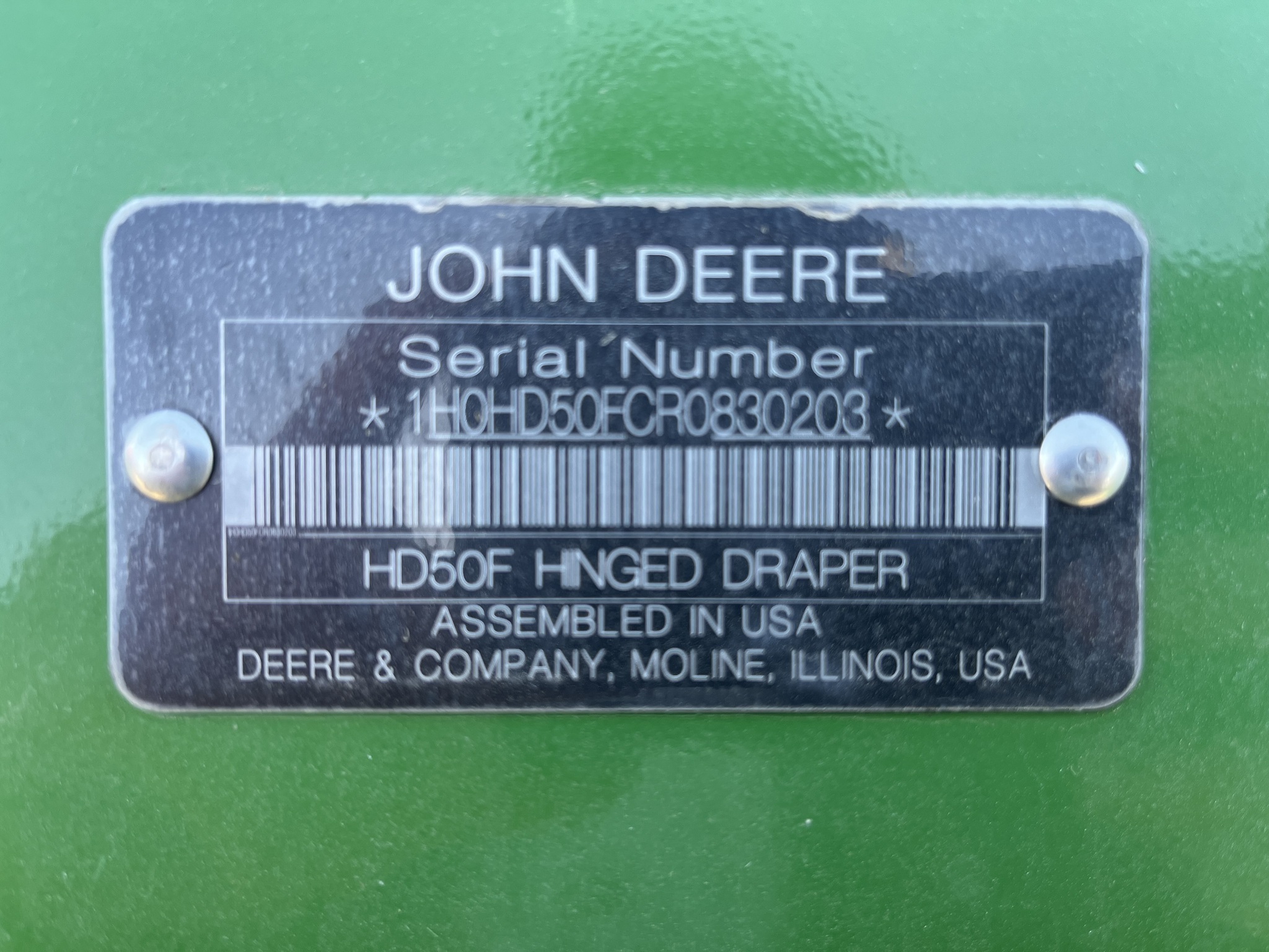  2024 John Deere HD50F at Heritage Tractor in Adrian, MO