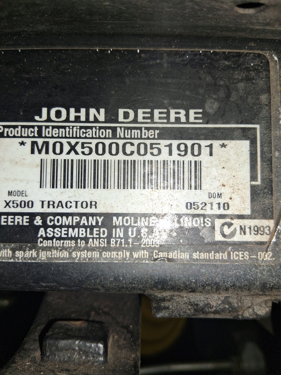 2010 John Deere X500 Image 10