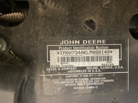 2020 John Deere X734 - Photo7