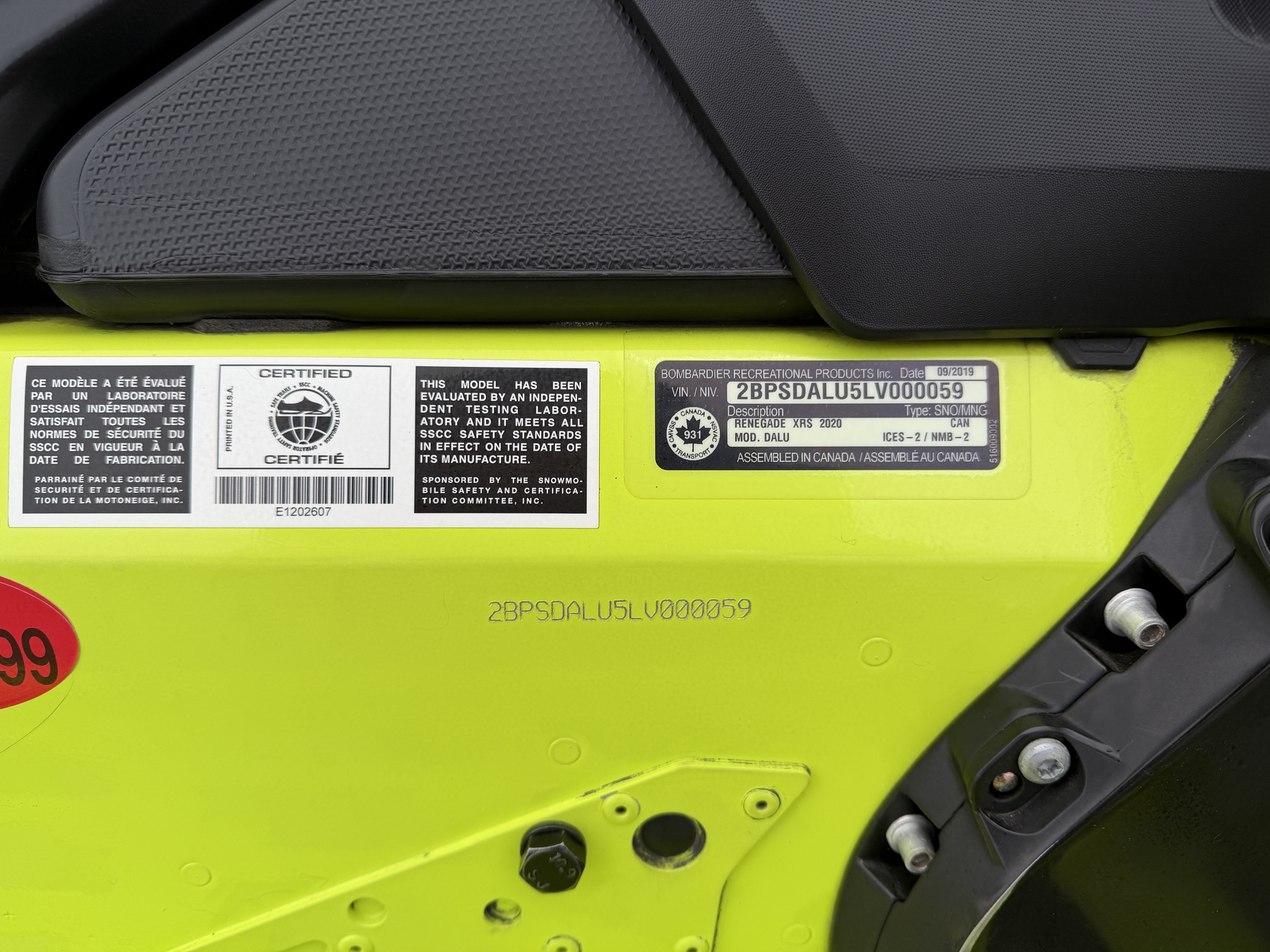 2020 Ski Doo Renegade XRS 900 turbo Image 13