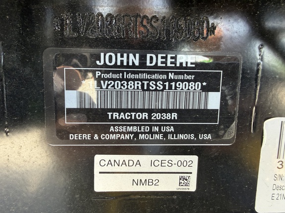 2025 John Deere 2038R