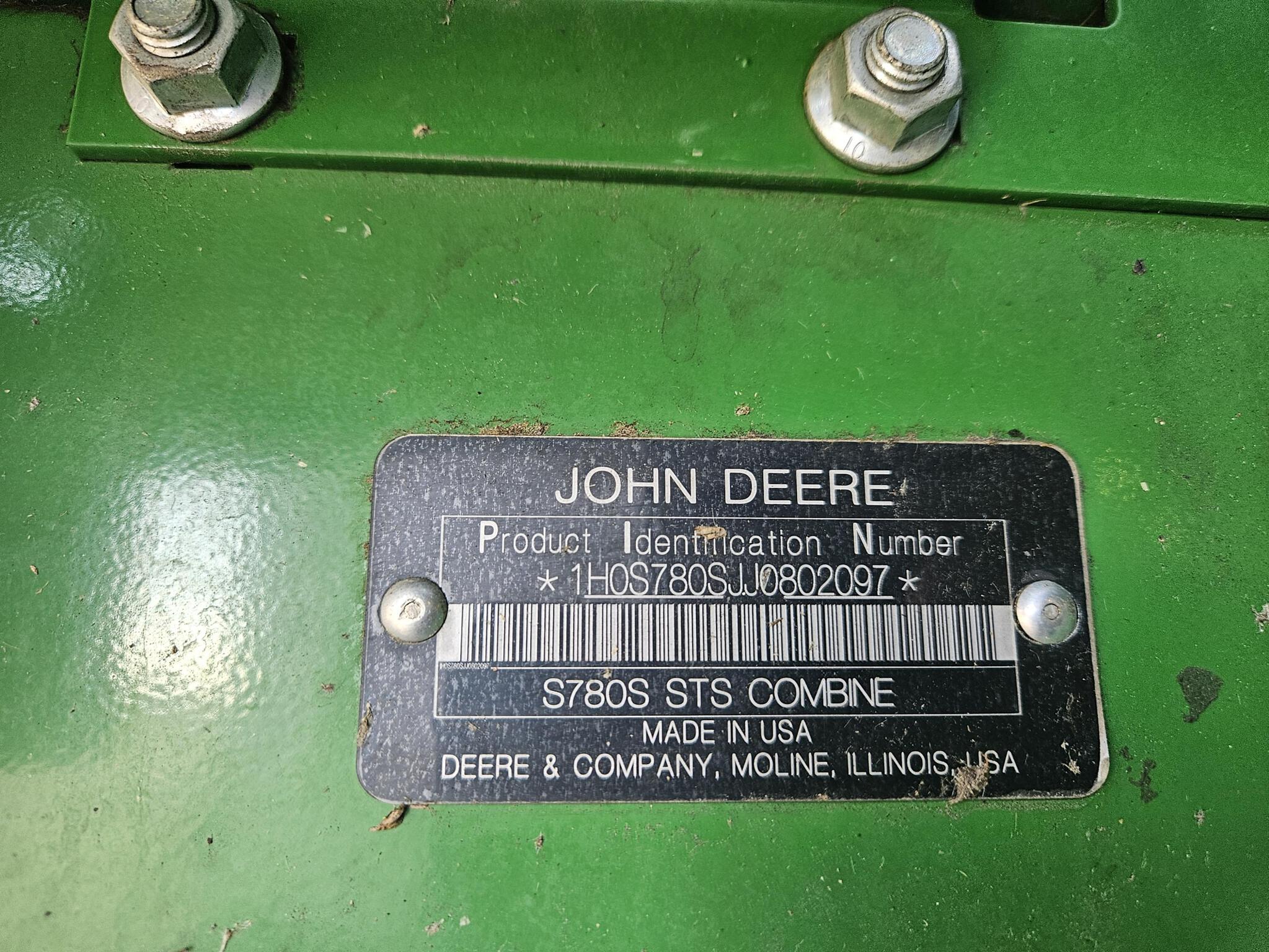 2018 John Deere S780 Image 11