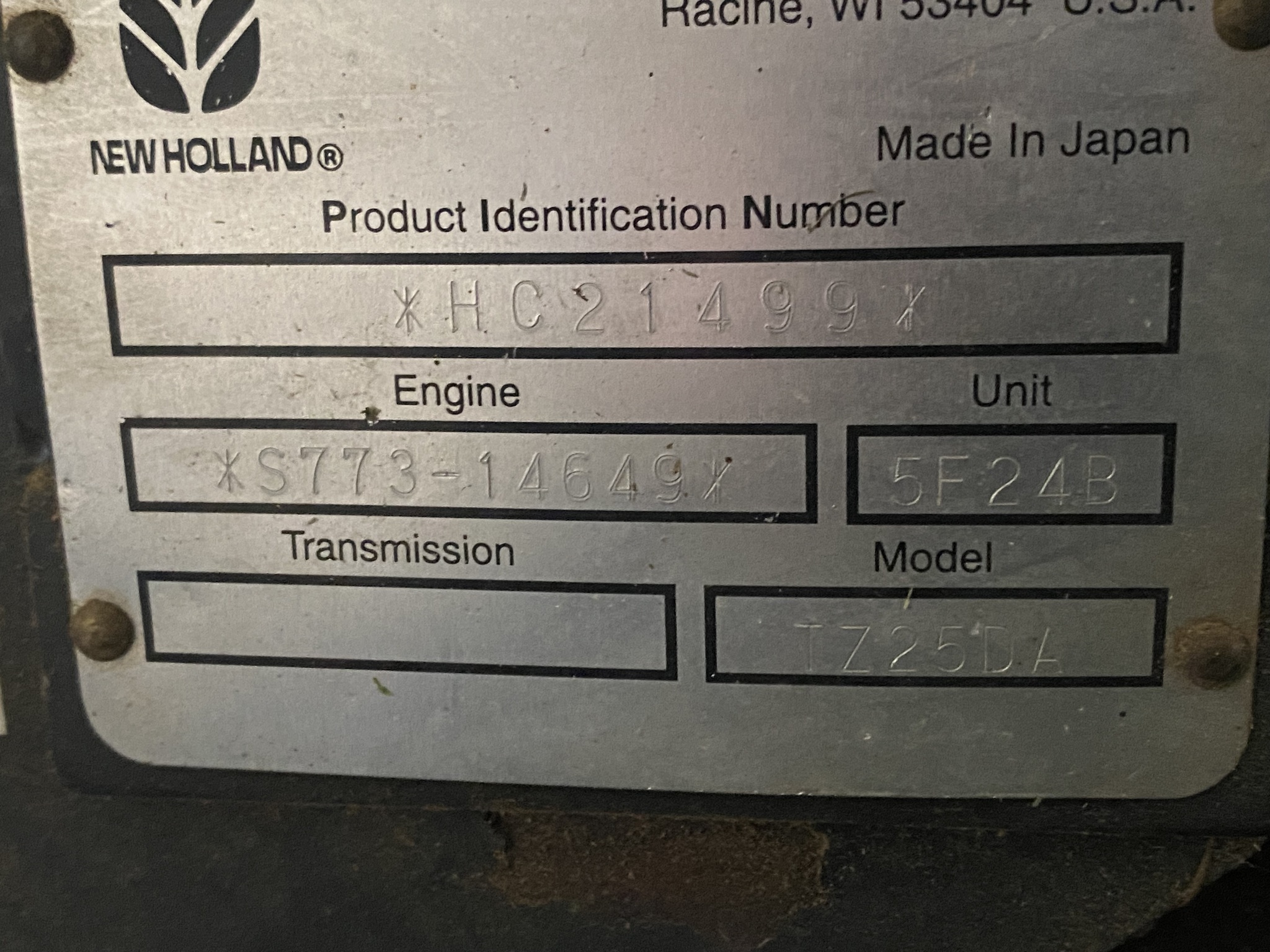 2007 New Holland TZ25DA Image 14