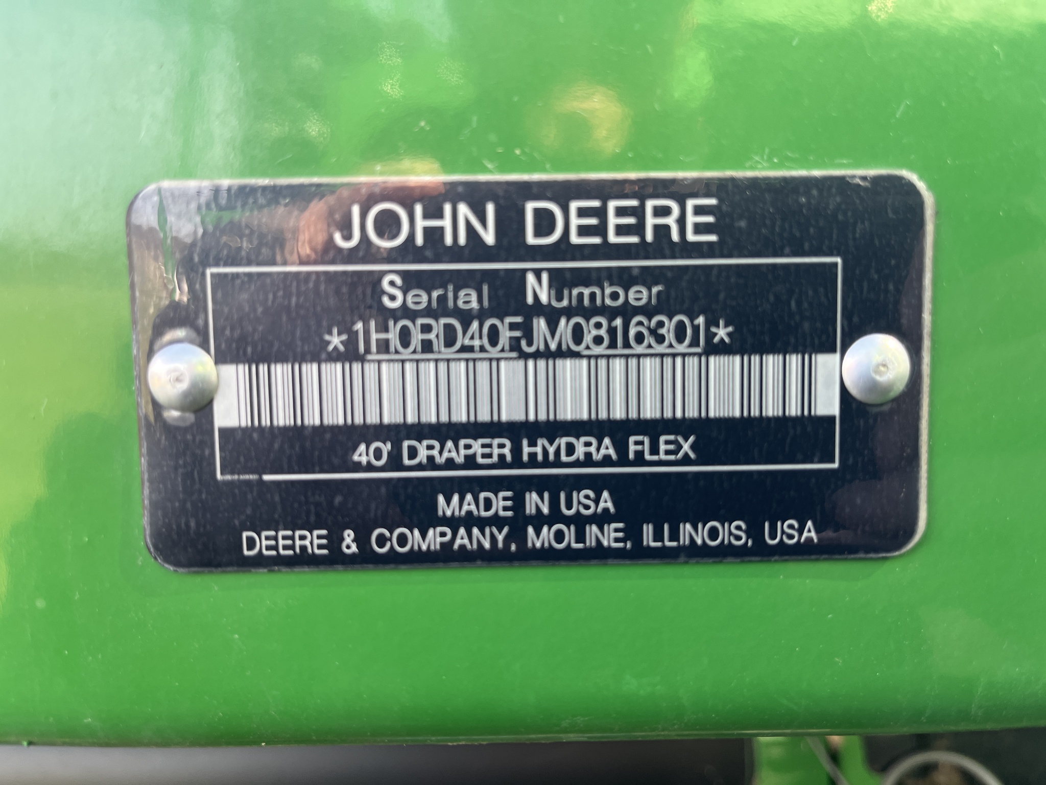  2021 John Deere RD40F at Heritage Tractor in Adrian, MO