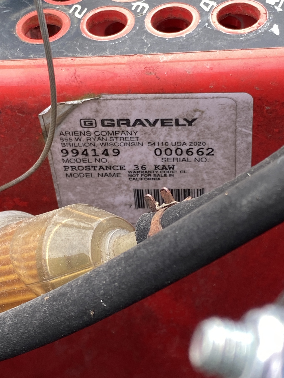 2020 Gravely GRAVELY 994149 36