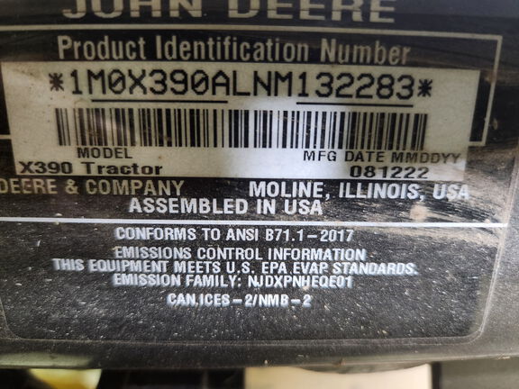 Photo of 2022 John Deere X390