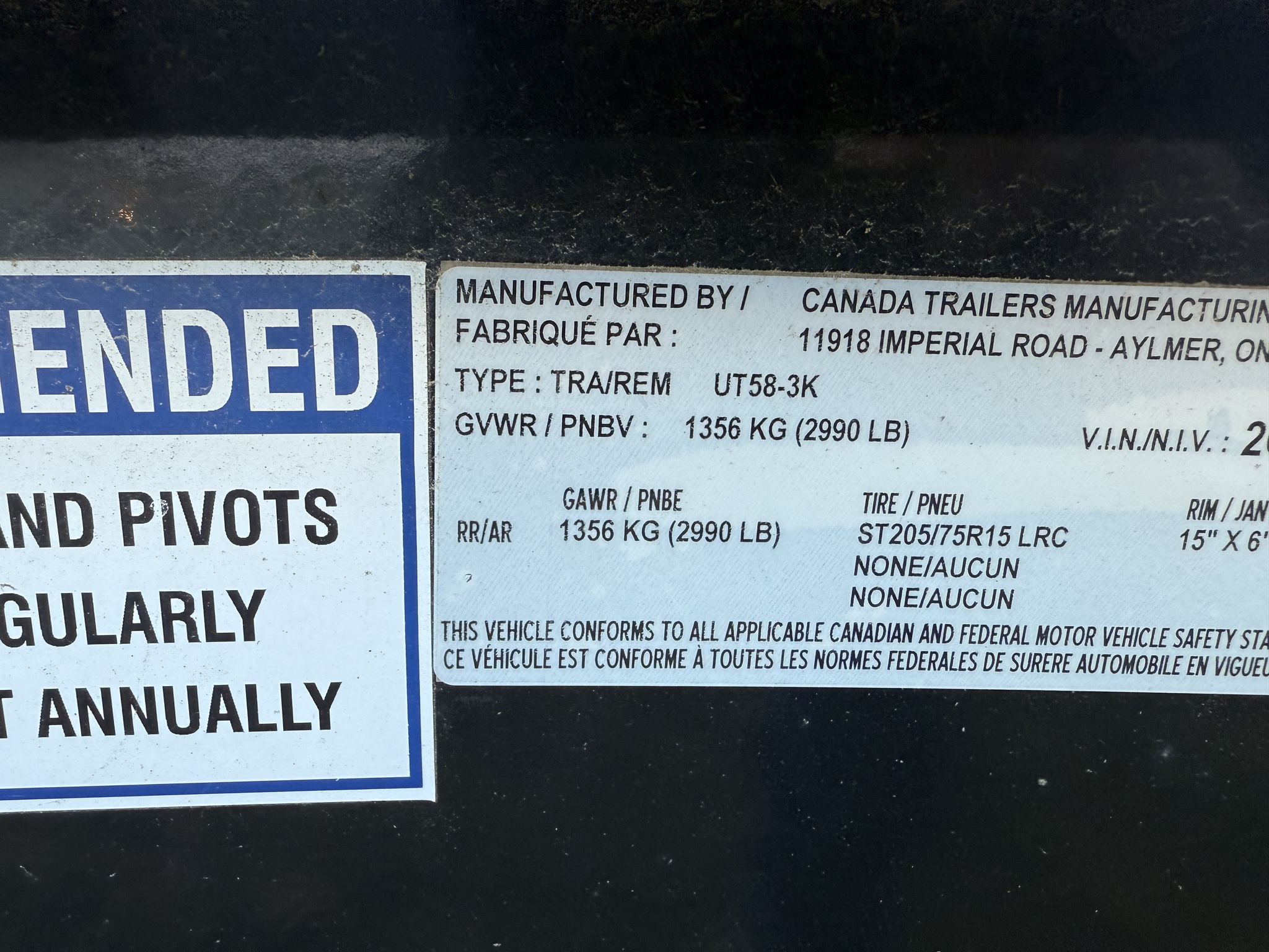 2022 Canada Trailer UT58-3K Image 6