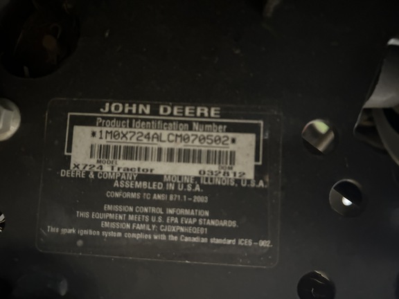 2012 John Deere X724 - Photo10