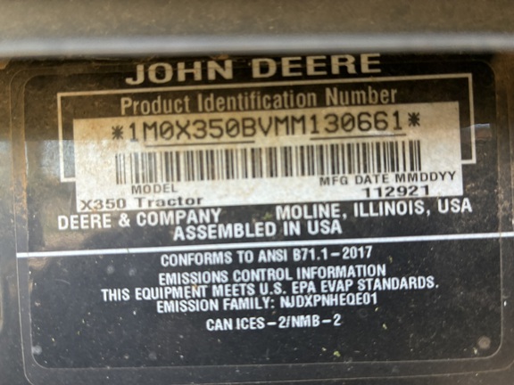2022 John Deere X350 (10th thumbnail)