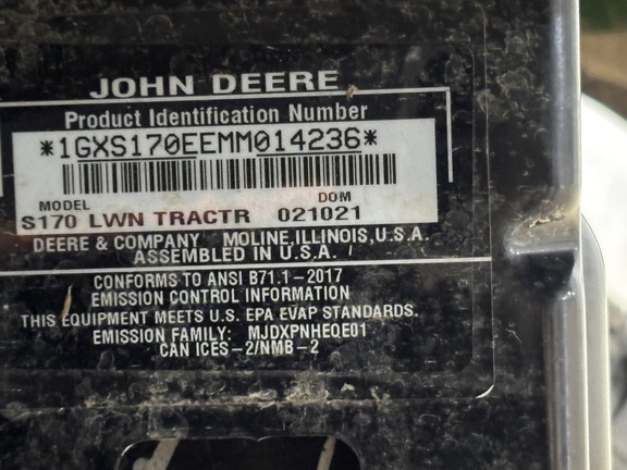 Used 2021 John Deere S170 Lawn & Garden Tractors at Koenig Equipment in Botkins, OH - Photo17