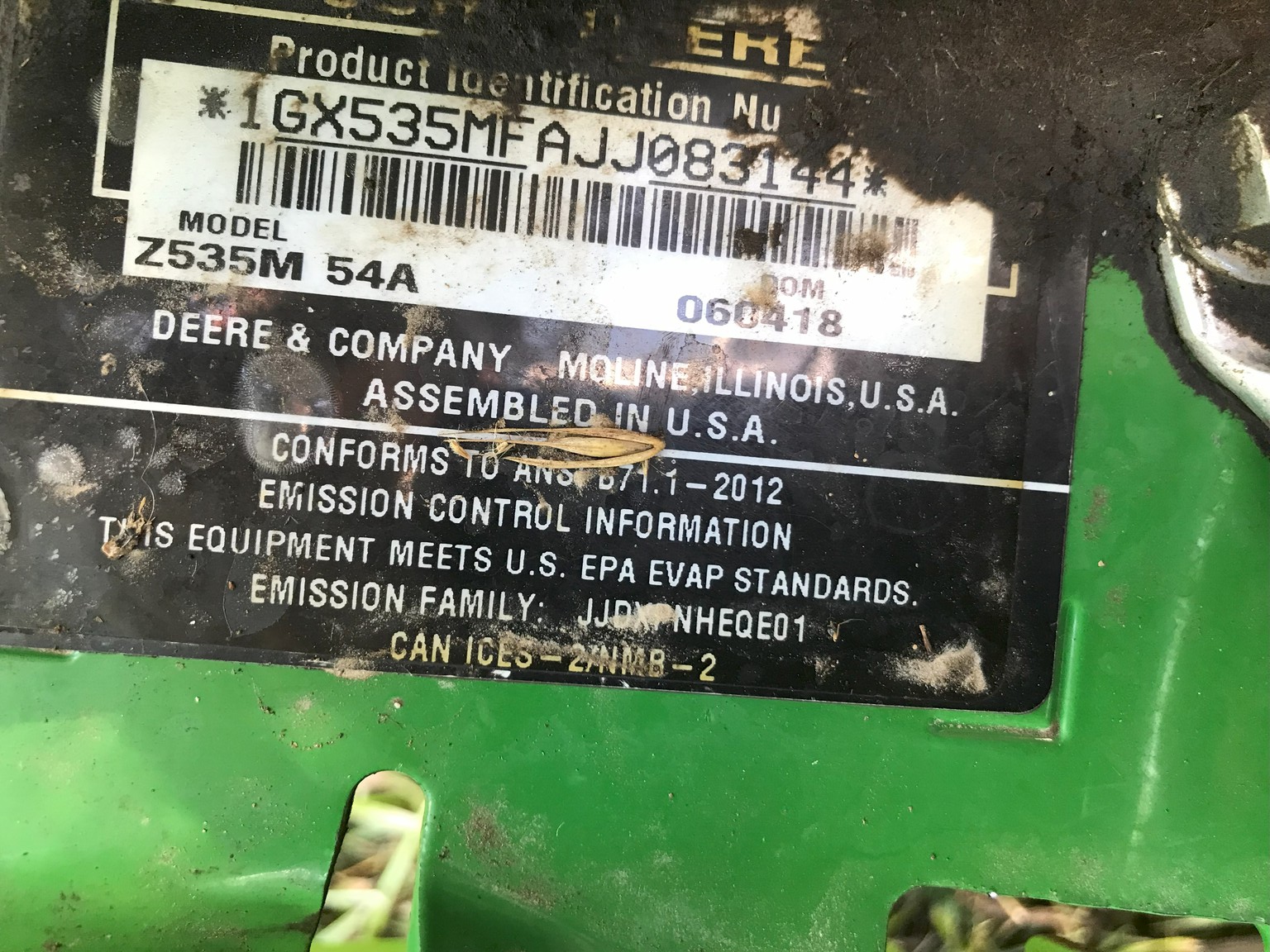 2018 John Deere Z535M Image 11