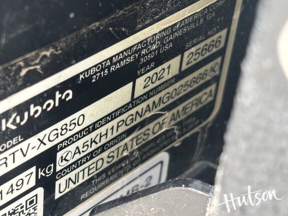 Photo of 2021 Kubota RTV-XG850