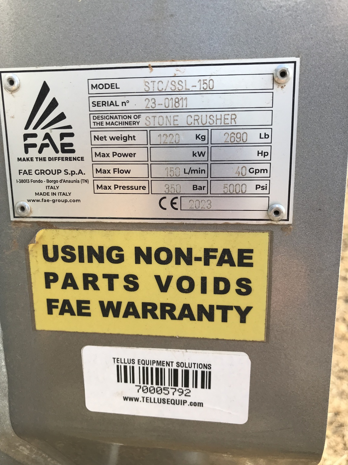 2024 FAE STC/SSL-150 Image 3