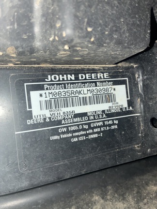 2020 John Deere XUV 835R