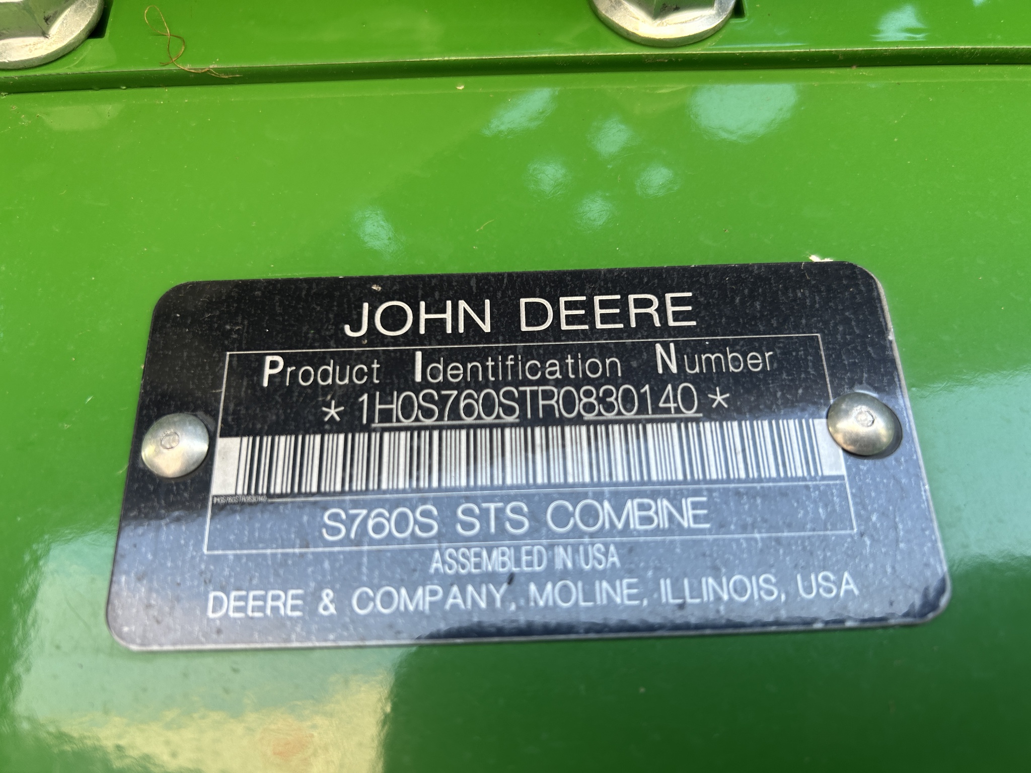  2024 John Deere S760 at Heritage Tractor in Baldwin City, KS