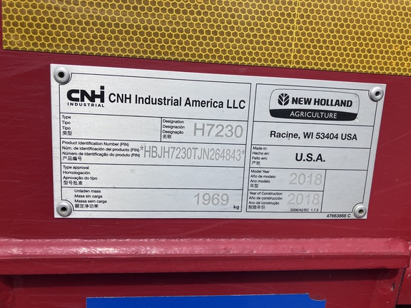 2018 New Holland H7230