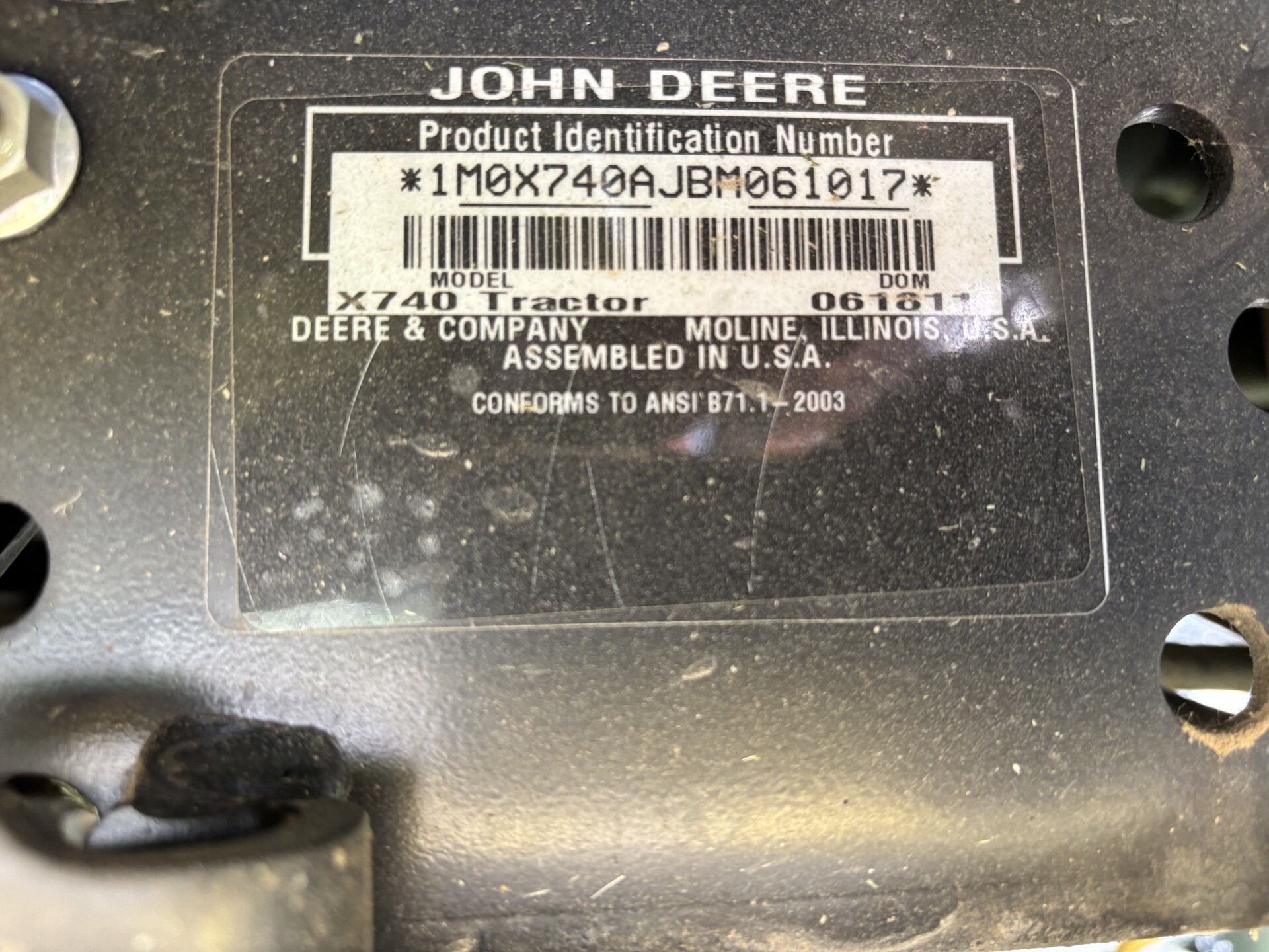 Used 2011 John Deere X740 Lawn & Garden Tractors at Koenig Equipment in Germantown, OH - PhotoXL19