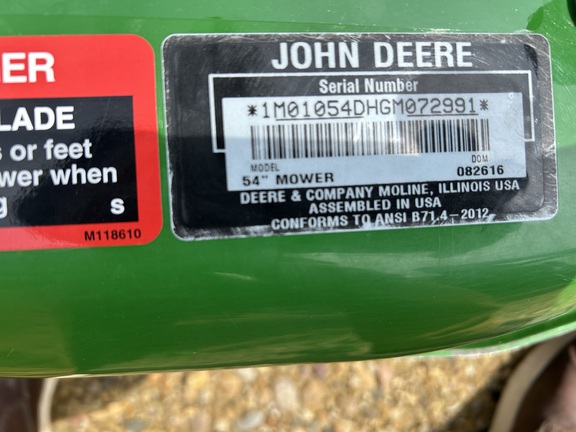 Used 2016 John Deere 54D MOWER Compact Utility Tractor Attachments at Horizon Ag & Turf in Edmonton South, AB - Photo7