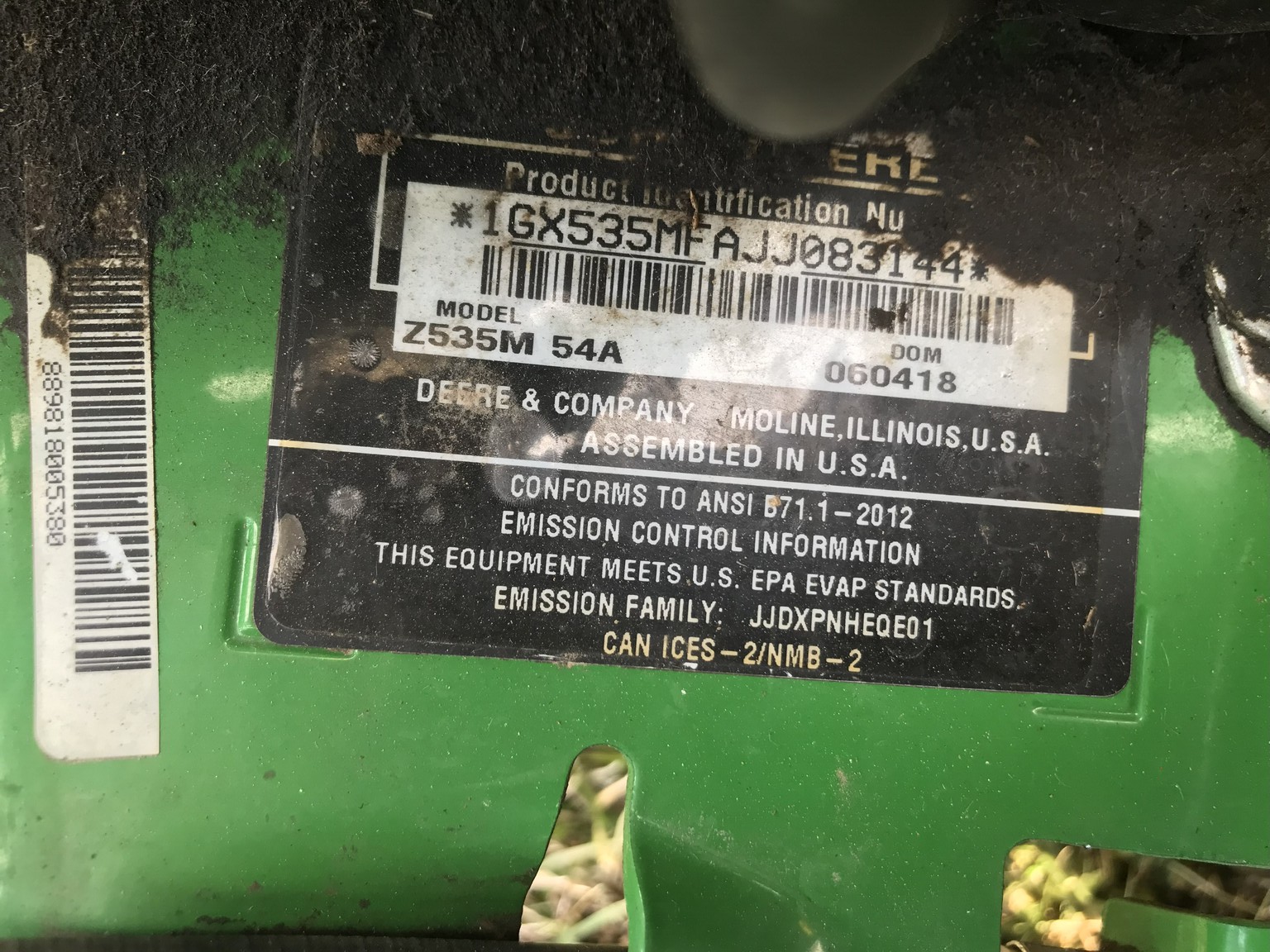 2018 John Deere Z535M Image 10