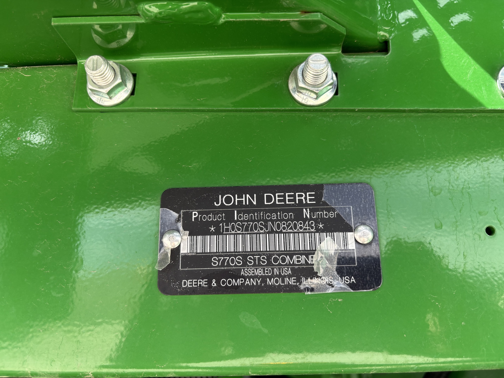  2022 John Deere S770 at Heritage Tractor in Brimfield, IL