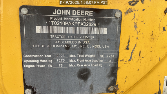 2023 John Deere 210 P